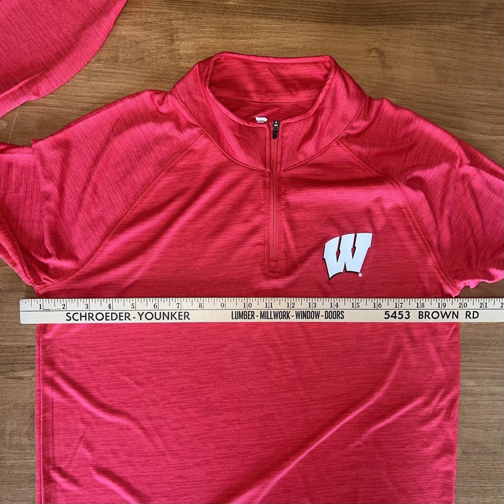 NEW Wisconsin Badgers‎ Fanatics Classic Homefield Quarter-Zip Top Red Men's Med - Picture 6 of 8